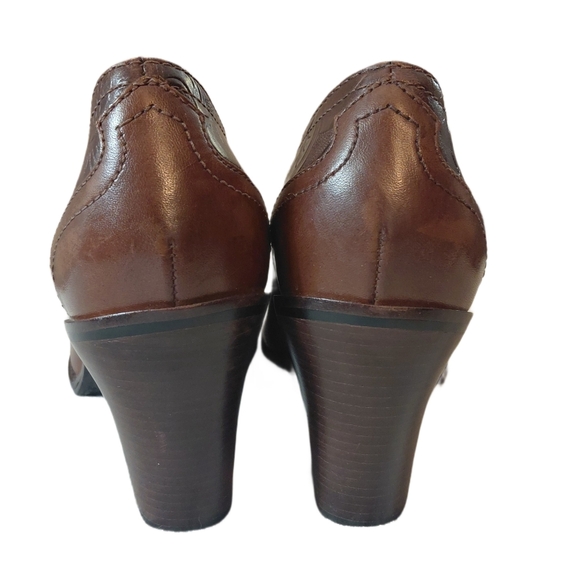 Antonio Melani Brown Embossed Leather Western Bootie Women's Size 9 Ankle Boot - Picture 7 of 12